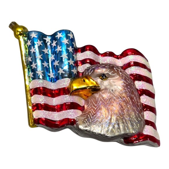 Radko American USA Patriotic Christmas Ornament Flag Eagle Bold And Brave READ - Picture 2 of 5